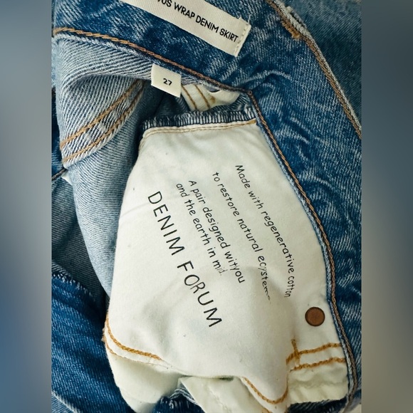 DENIM FORUM “The 90s Denim Skirt” Size 27 Indigo Blue Womens Midi - Picture 15 of 15